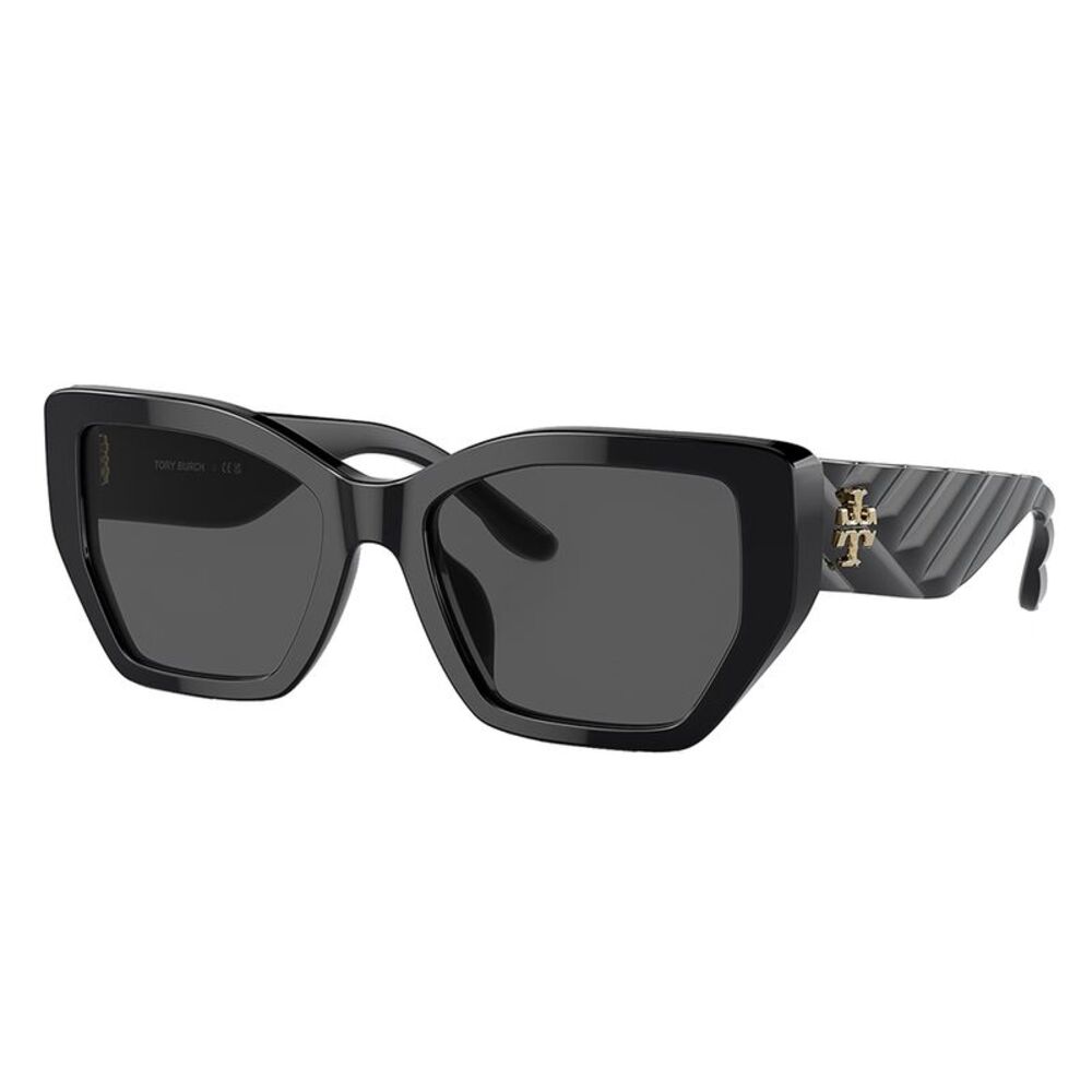 Tory Burch TY 7187U 170987 Black Plastic Irregular Sunglasses Grey Lens